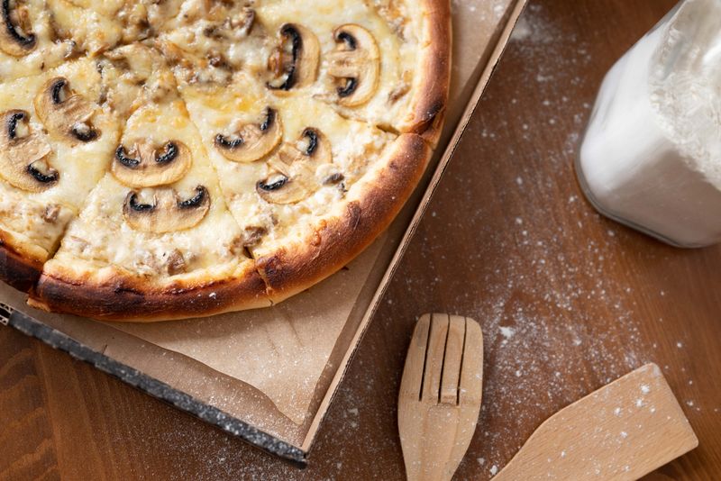 Truffle mushroom coal fired pizza
